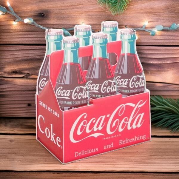 コカコーラ 看板 コカコーラ グッズ ブリキ看板 瓶 6本 COCA COLA