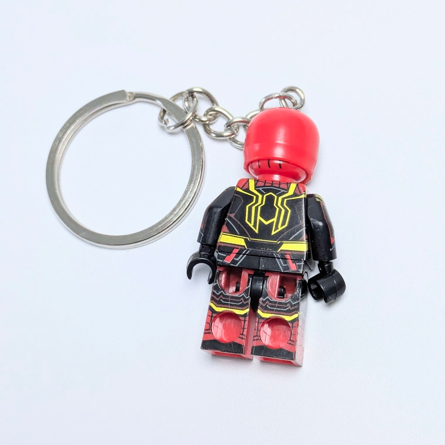 ♧★ブロックフィギュアキーホルダー★【 Spider-Man: No Way Home 】『 アイアン・スパイダースーツver. 』 X-MEN / MARVEL / アイアンマン〚アメリカン雑貨 アメトイ〛