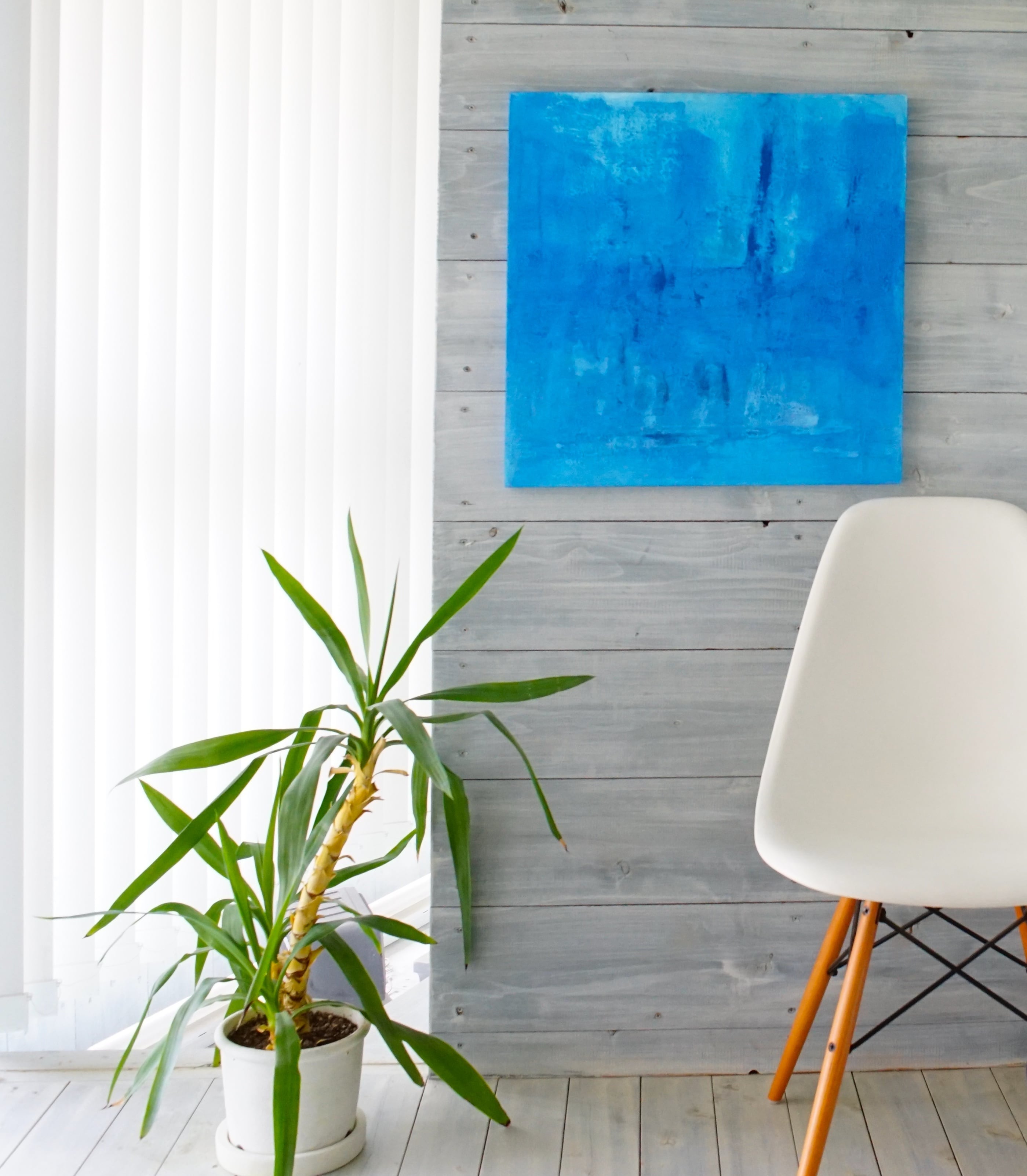 静かな青い世界へ誘うインテリアアートパネル(Deep water #53001)