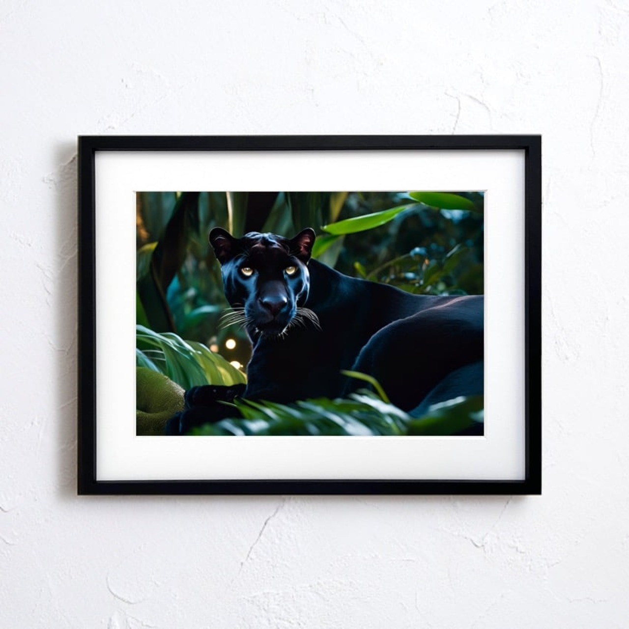 Nocturnal Panther｜漆黒に潜む黒豹のフォトアートポスター｜野性と静寂が共存するラグジュアリーな一枚｜A3ポスター