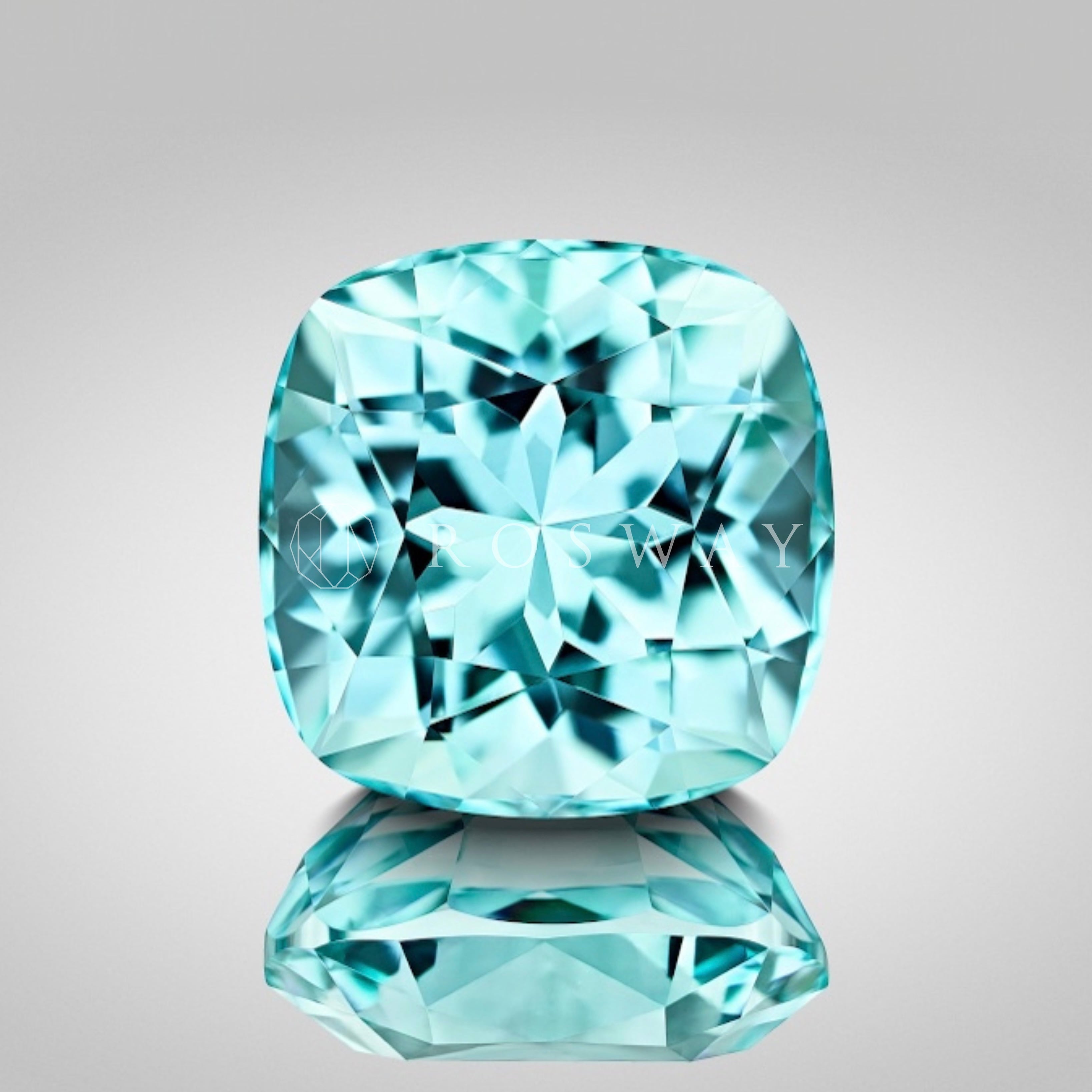 シーフォームブルートルマリン 7.4x7.4mm, 1.92ct, アフガニスタン産