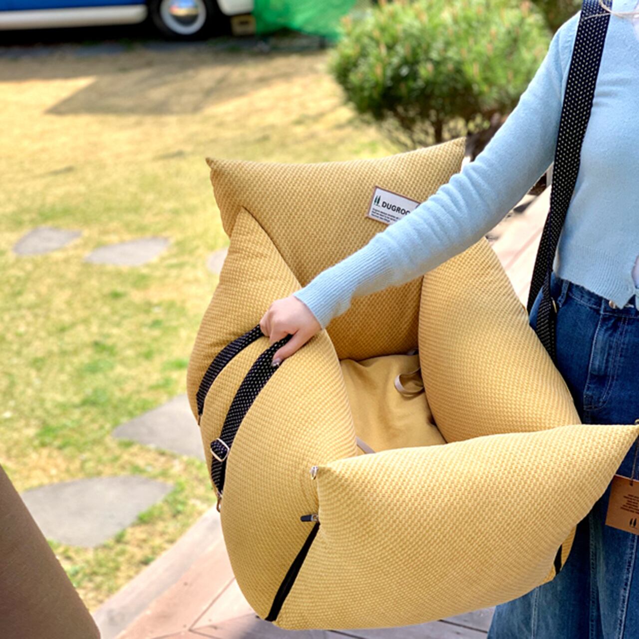All-Round M Driving Kit【Beige】with shade / Dugroo / Dog Car Seat
