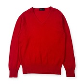 Kent ケント Vネック 長袖 ウール ニット セーター L/レッド/メンズ/ビンテージ/VAN JAC