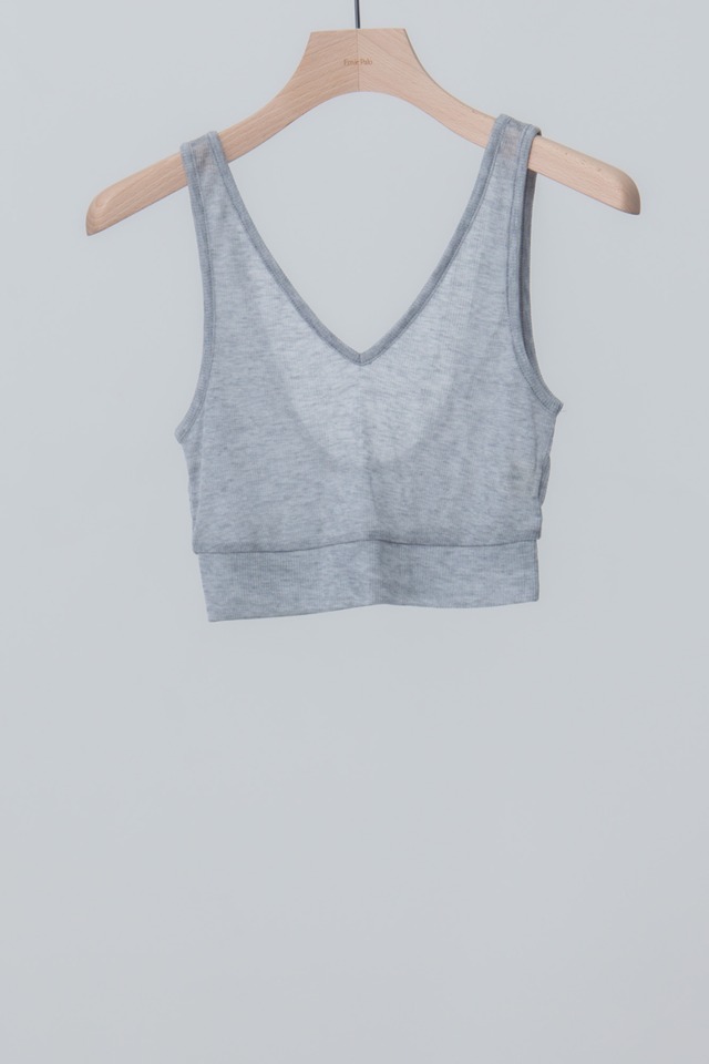 Sheer rib Bralette - Gray