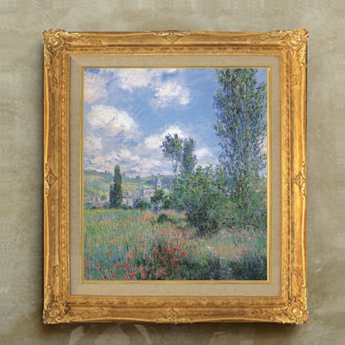 直筆仕上げ油絵【クロード・モネ】ひなげしの小道、サン=マルタン島 F10 絵画 アート インテリア 風景画