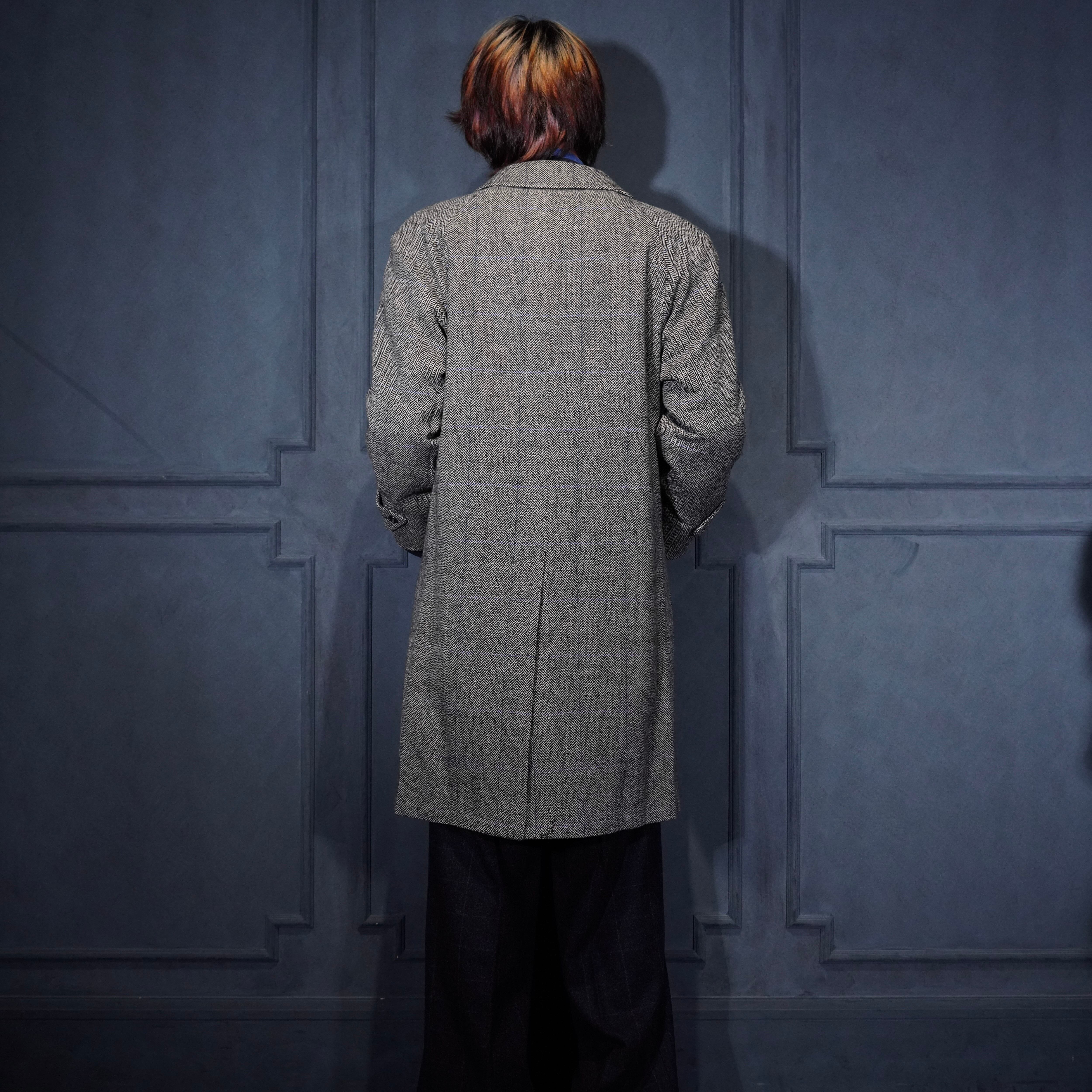 Burberrys CHECK PATTERNED TWEED WOOL BALMACAAN COAT/バーバリー