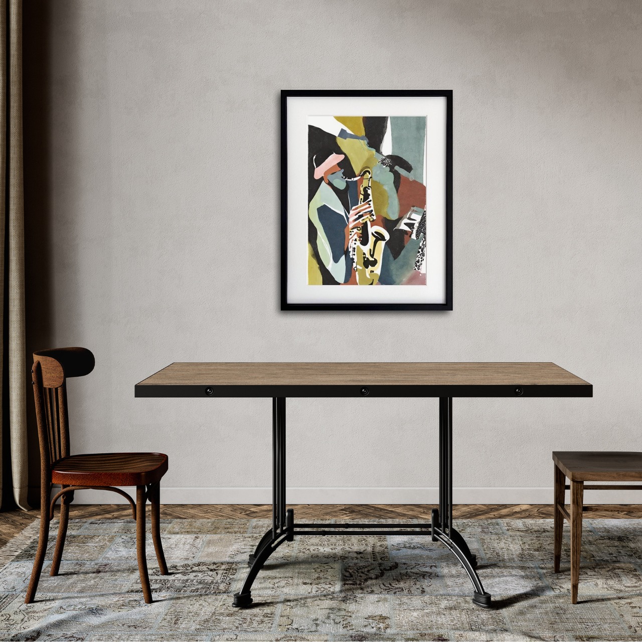 Jazz Flow｜音楽と色彩が響くモダンアートポスター｜ジャズのリズムを感じる都会的でおしゃれなインテリアアートA3ポスター