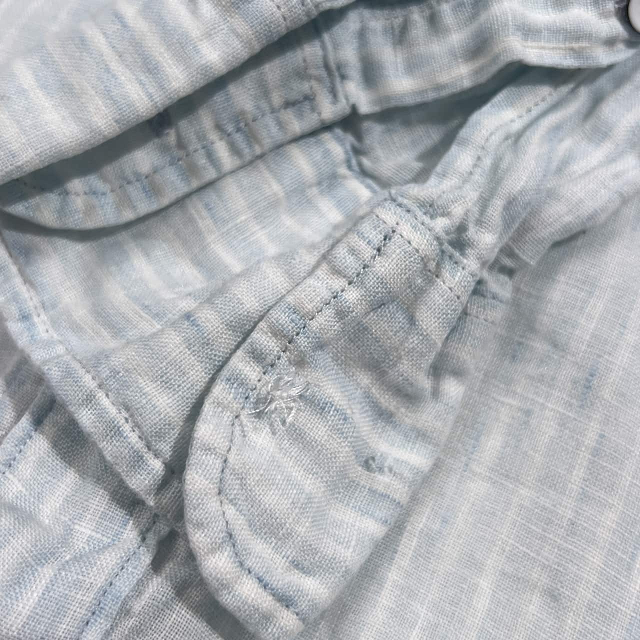 リネン100% イタリア製 RODD & GUNN ロッドアンドガン 長袖シャツ S /水色系 メンズ