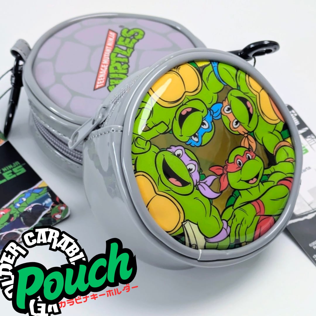 ⚡️海外限定‼️⚡️【 Teenage Mutant Ninja Turtles（ ティーンエイジ・ミュータント・ニンジャ・タートルズ ） 】TMNT カラビナ CLEAR POUCH ( カラビナクリアポーチ )  カラビナキーホルダー / 小物入れ / コスメポーチ 〚アメリカン雑貨 アメトイ〛