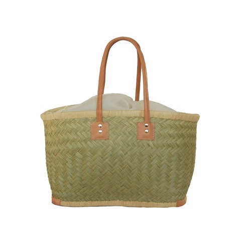 【かごバッグ】パニエM / ロングハンドル インナーバック付き Natural /マルシェバッグ