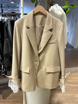 袖口レースジャケット［Color:ベージュ］