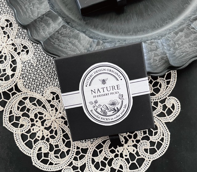 フードピック10本セット//NATURE（BUGS)　アンティーク昆虫