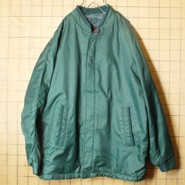 70s 80s USA製 Sears ボアライナー ナイロン ジャケット グリーン 