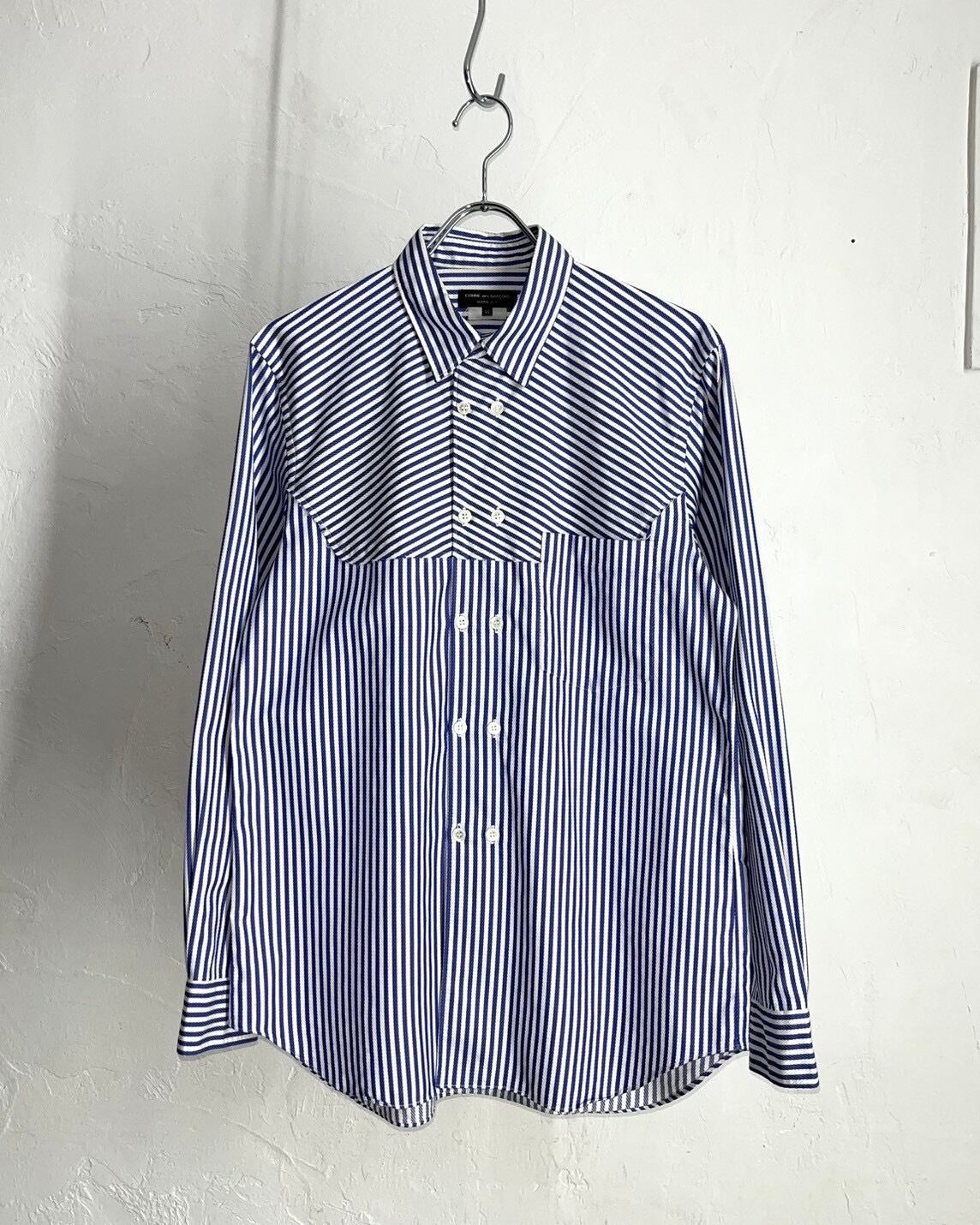 COMME des GARCONS HOMME PLUS Double Front Button Striped Shirt