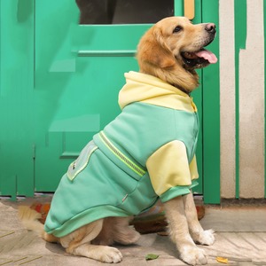 【PET】[中大型犬]3色展開運動風ポケットORバーコードイラスト入りフード付きパーカー