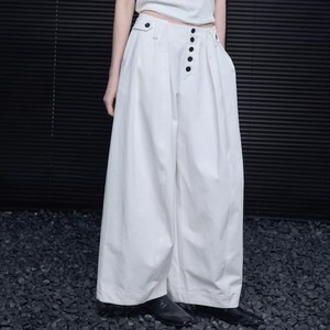フロントボタンワイドレッグパンツ ・20935
