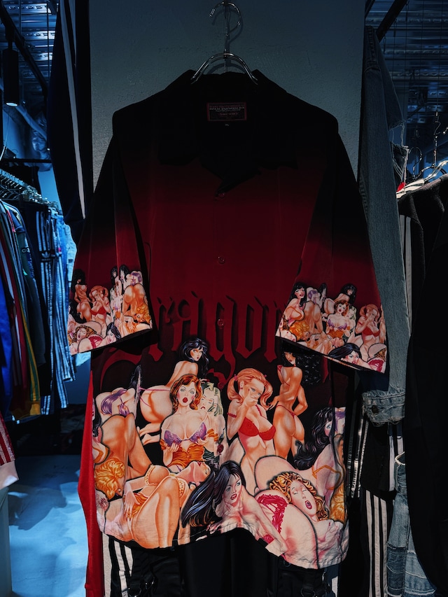【D4C】vintage A harem of many women design open color shirt