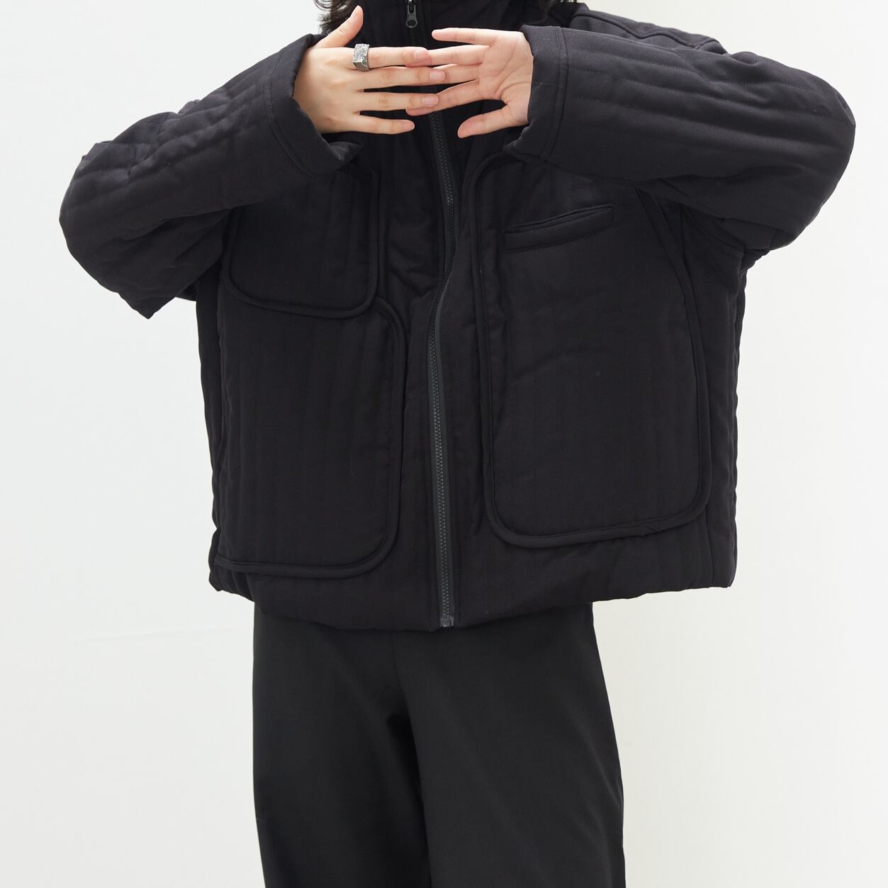 キルティングスタンド中綿ジャケット ジャケット 10041