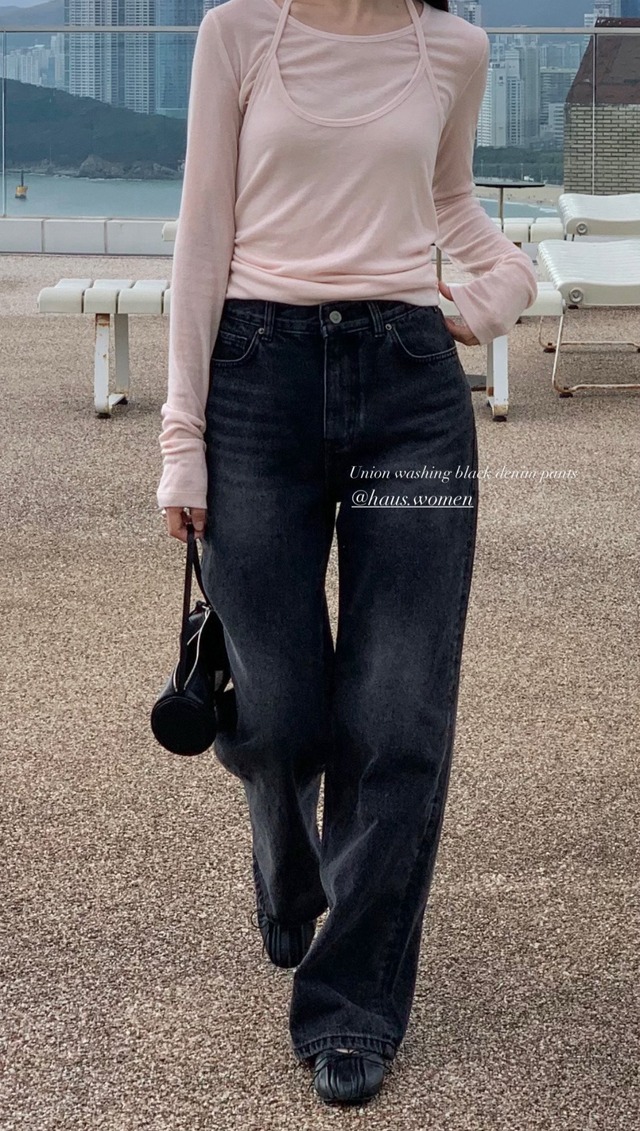 (予約) HAUS / Union black denim pants