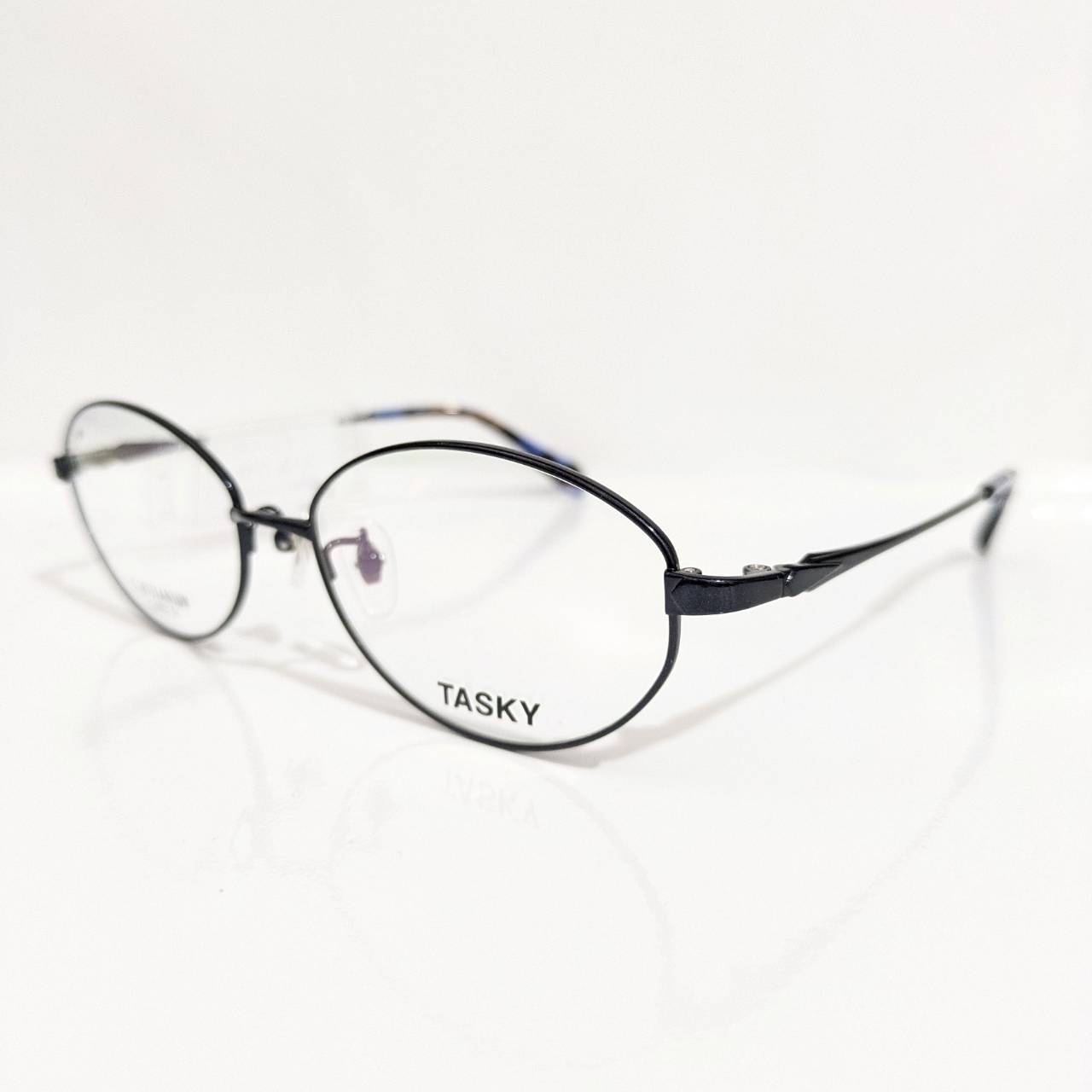 【TASKY】オーバルメタルフレーム ネイビーブルー