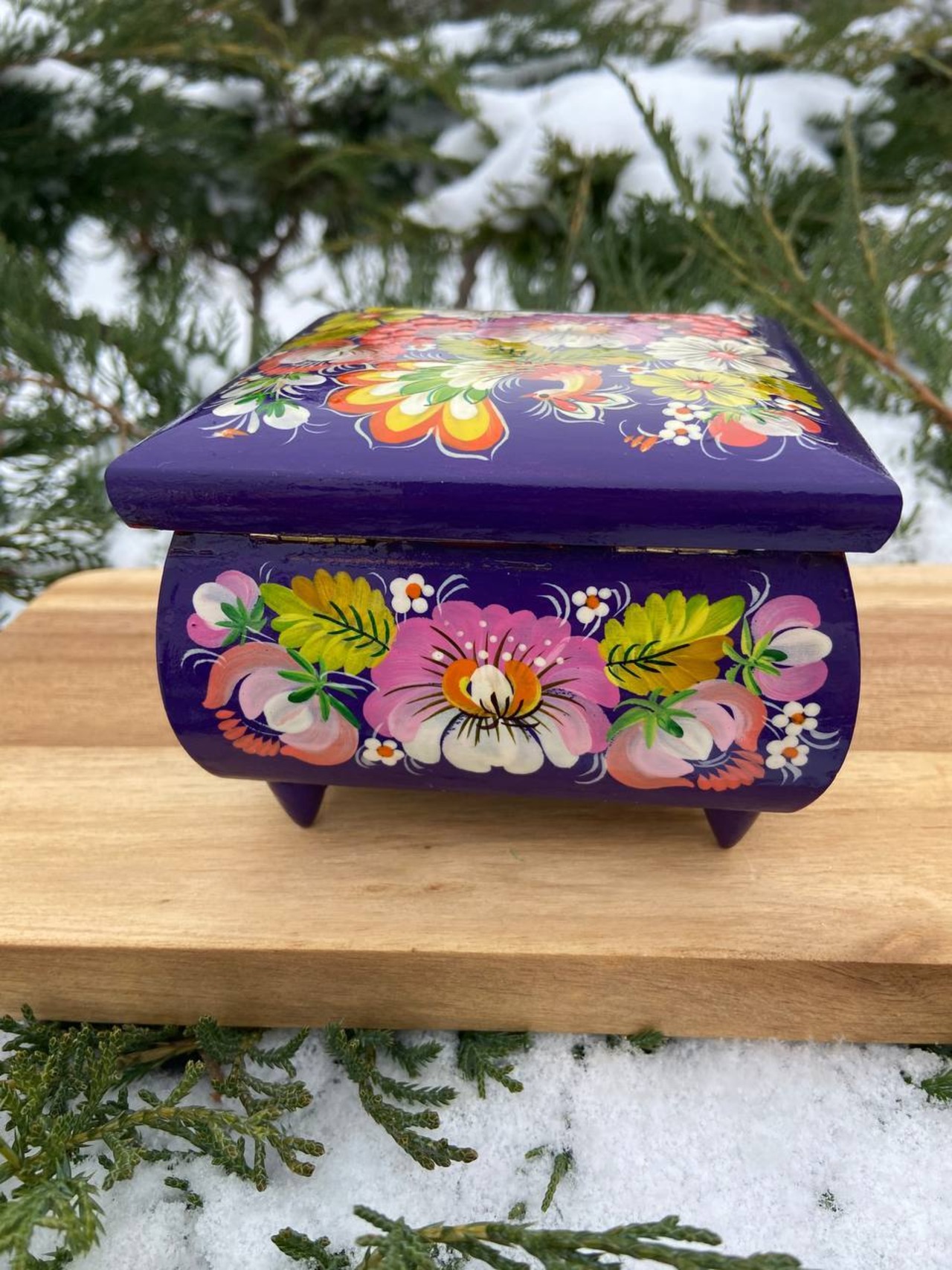 ペトリキフカ・ジュエリーボックス 11сm（ホメンコ） - 7