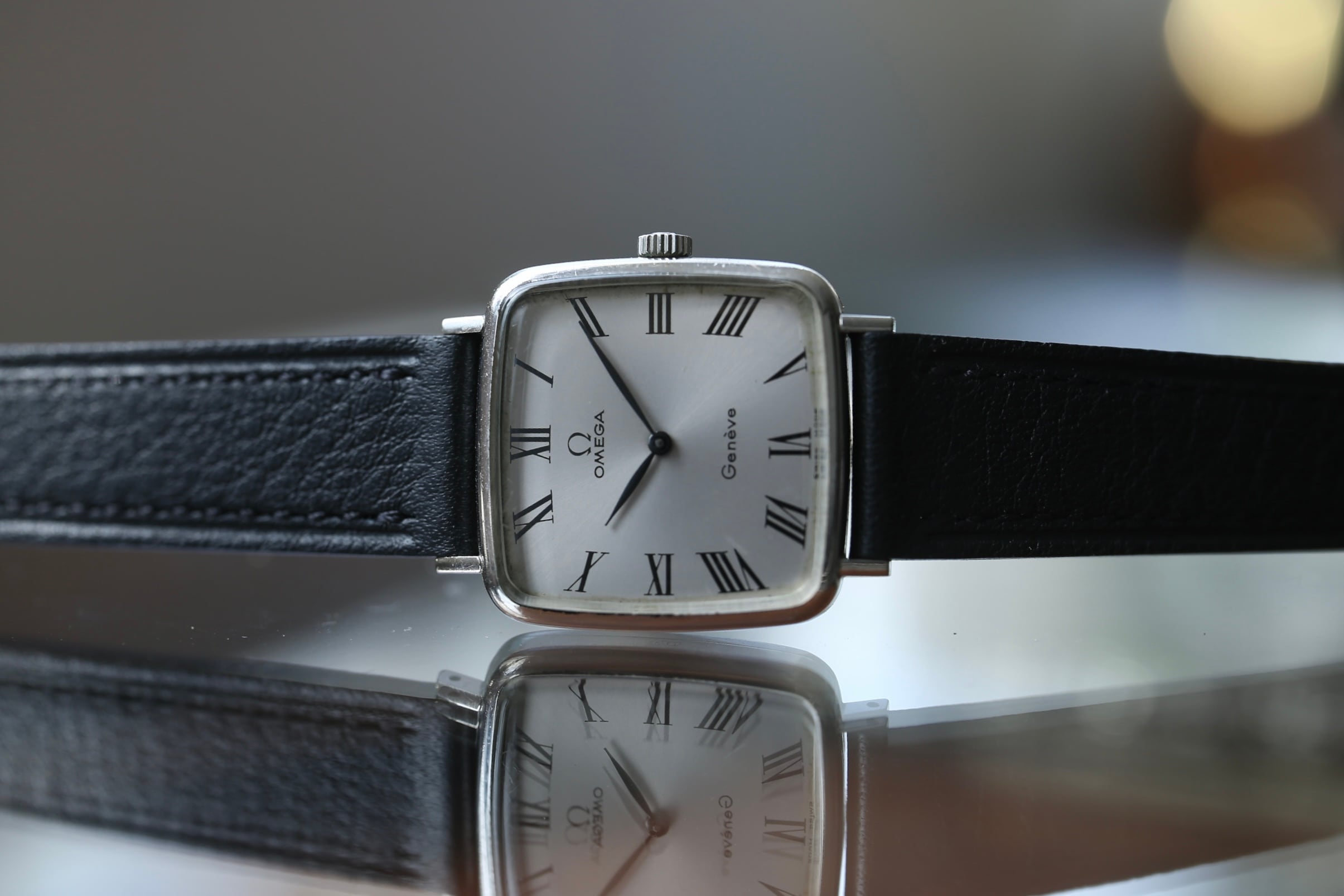 OMEGA 】 1973年製 オメガ ジュネーブ シルバー スクエア型 OMEGA 】 1973年製 オメガ ジュネーブ シルバー スクエア型