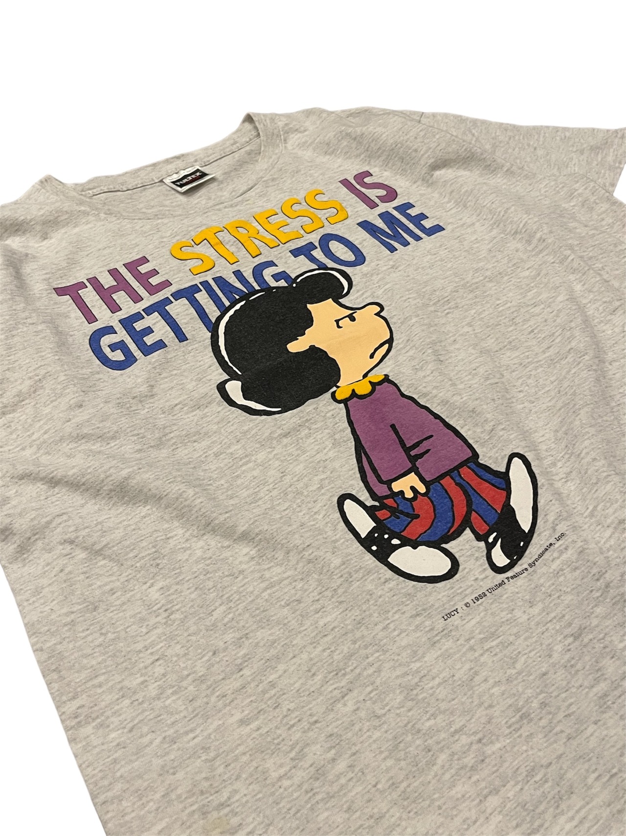 90s PEANUTS LUCY THE STRESS IS GETTING TO ME TULTEX Made in U.S.A. 