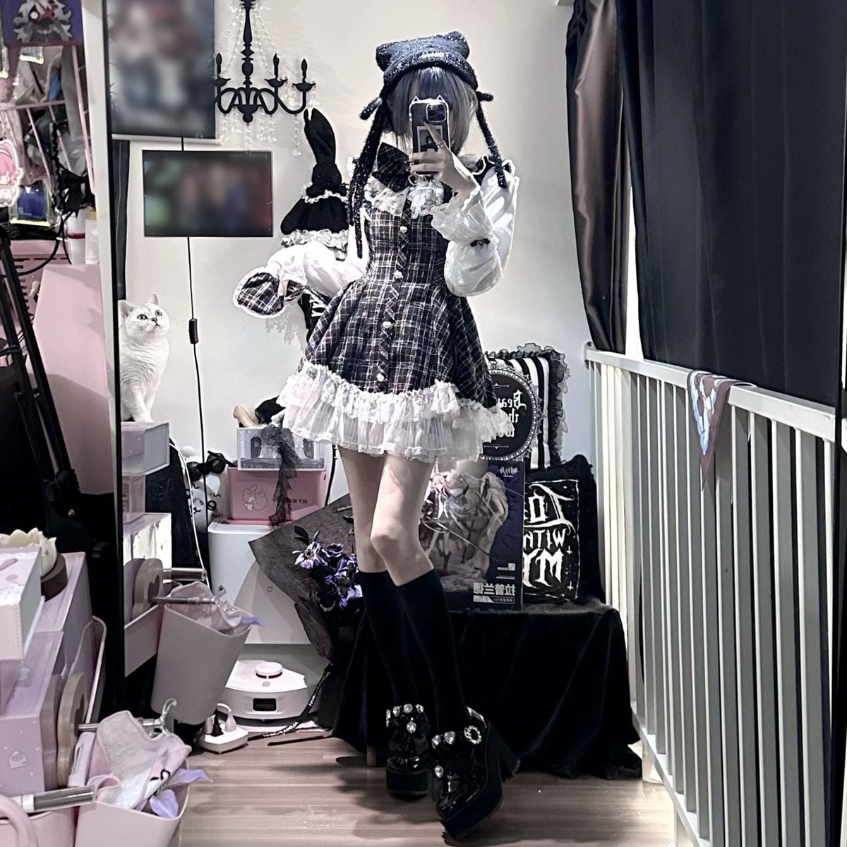 地雷系フレンチガーリーチェックセットアップ | Maiden's Rêve