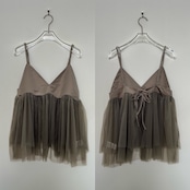 ランダムチュール異素材bustier/グレージュ