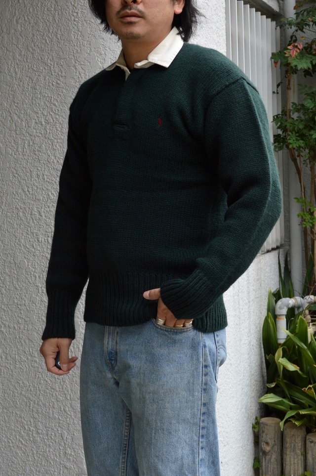 Polo Ralph Lauren 90s Wool Knit Rugger Shirts ポロラルフローレン 1990's ウールニット ラガーシャツ