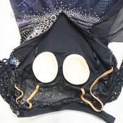 社交ダンス 衣装 ドレス ワンピース スタンダード ブラック系 パープル系 ネイビー系 黒 紫 青 フロート レース デモ 競技 ダンス パーティ 発表会 高級感 落ち感 ラメ レディース きらきら 光沢 上品 ダンス衣装