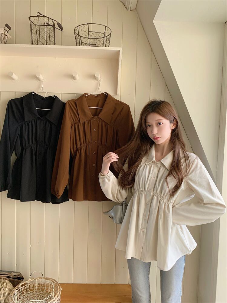 細見え長袖フリルブラウス | udresser