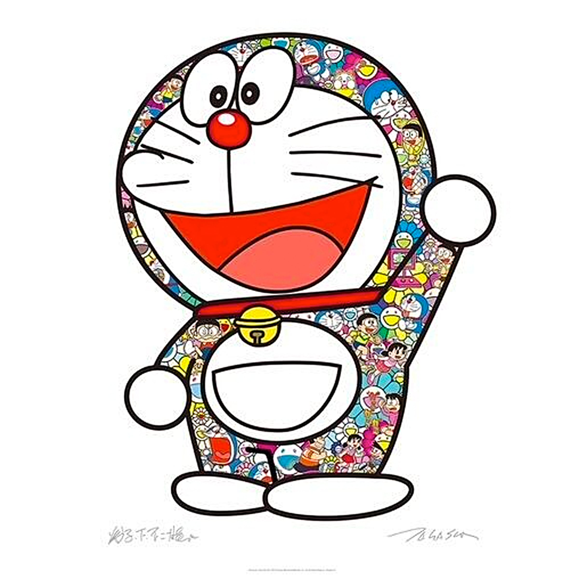 村上隆 ドラえもん さぁ！行くぞ！ ED1000 ポスター 納品書付 村上隆 ドラえもん さぁ! 行くぞ! ED 1000 村上隆直筆サイン入り