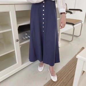 フロントボタンフレアスカート