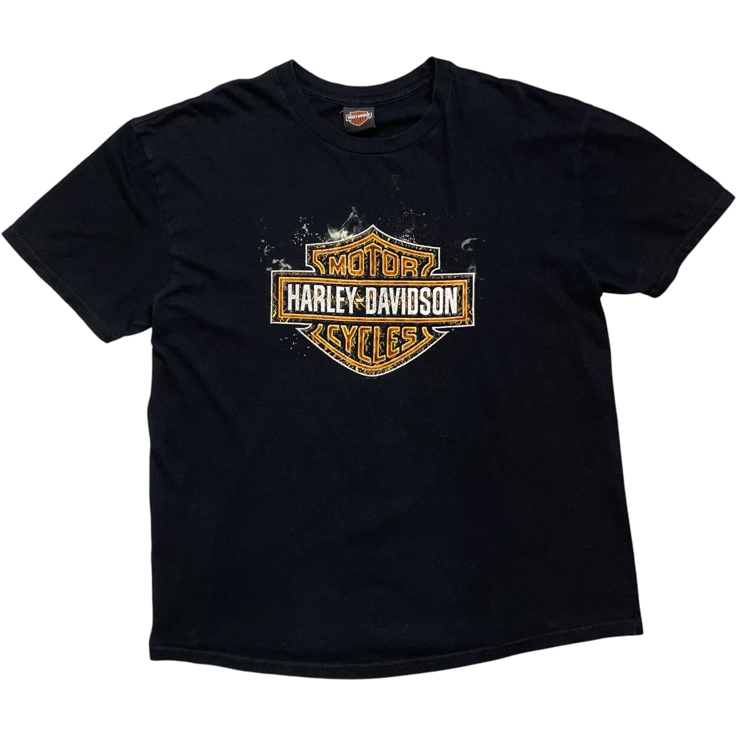 《XL》 Harley-Davidson ハーレーダビッドソン Tシャツ ブラック プリントデザイン サイズ表記タグ欠品 no.10116