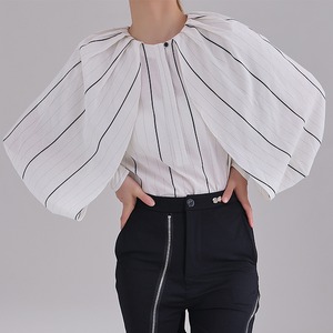 ランタンスリーブブラウス　プルオーバーシャツ　G0316