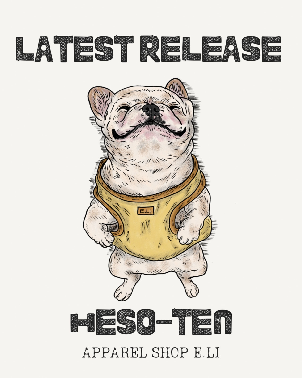 HESO-TEN/Tシャツ/スミクロ/ユニセックス