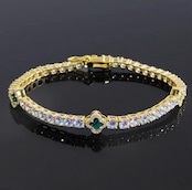 【grt44】Clover Tennis Chain Bracelet