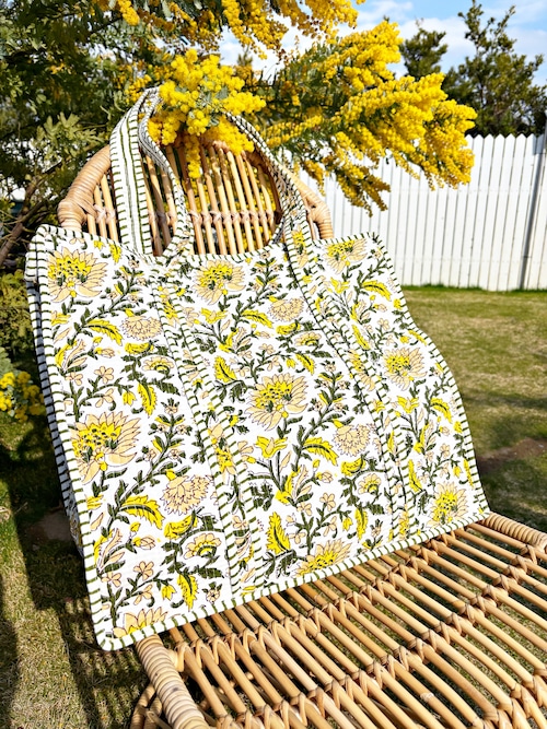 《Botanical Tote Bags ③》Yellow Flower（外ポケット無し）