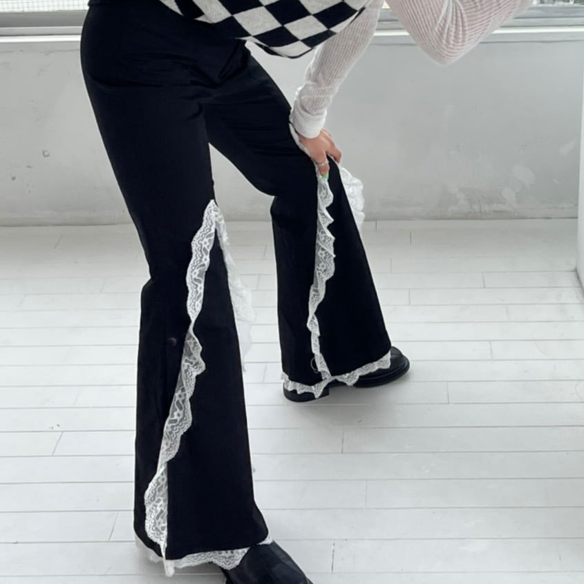 レースフリルフレアパンツ_LN01493 | lanan(ラナン)