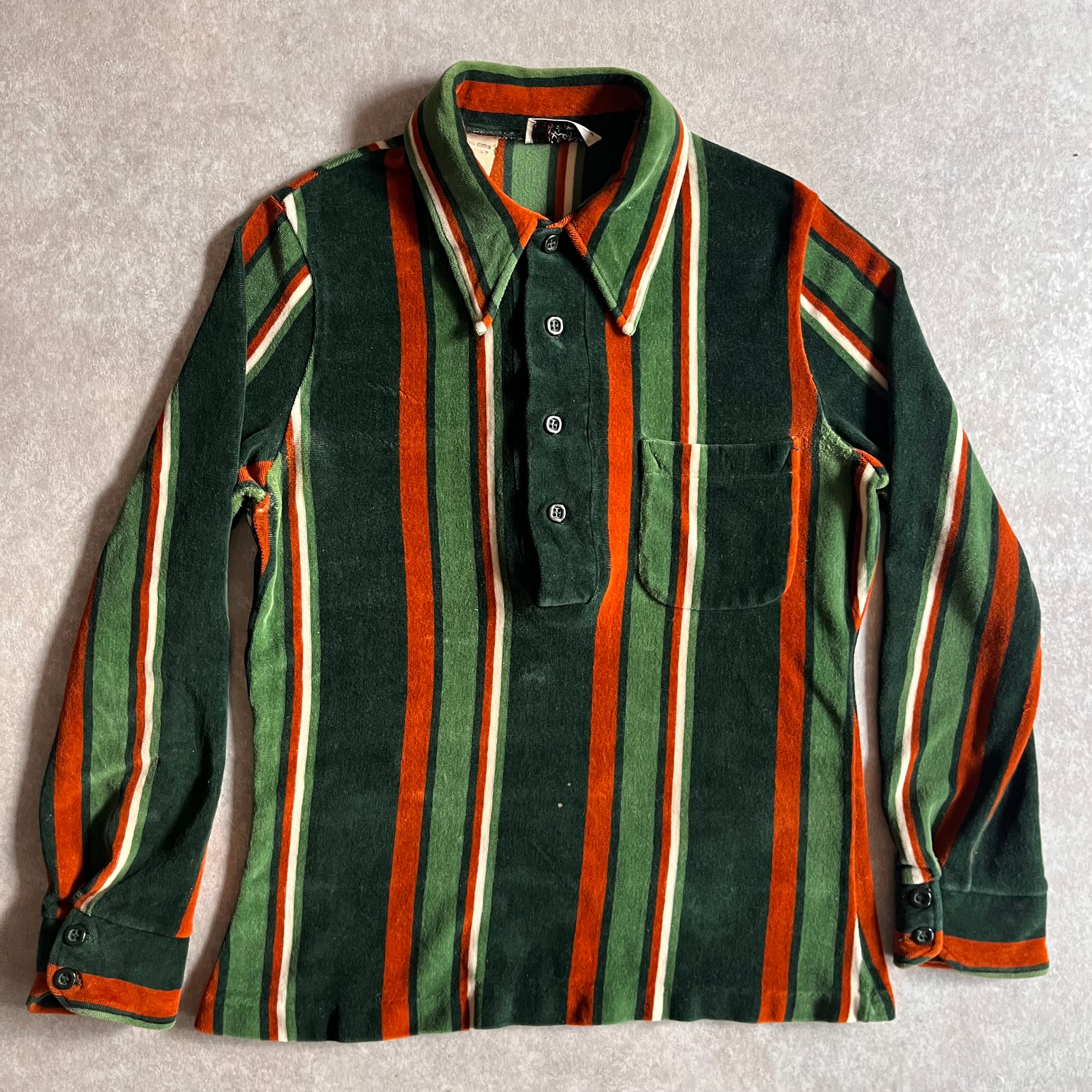 1970s Hartog of California L/S Velour Polo Shirts M H796