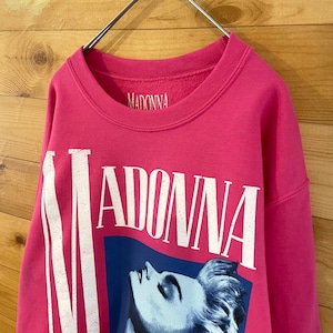 【MADONNA】マドンナ フォトプリント スウェット トレーナー オフィシャル 公式 2018年 ビッグロゴ 80s S US古着