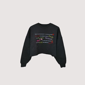 メッセージスウェットプルオーバー(ブラック)