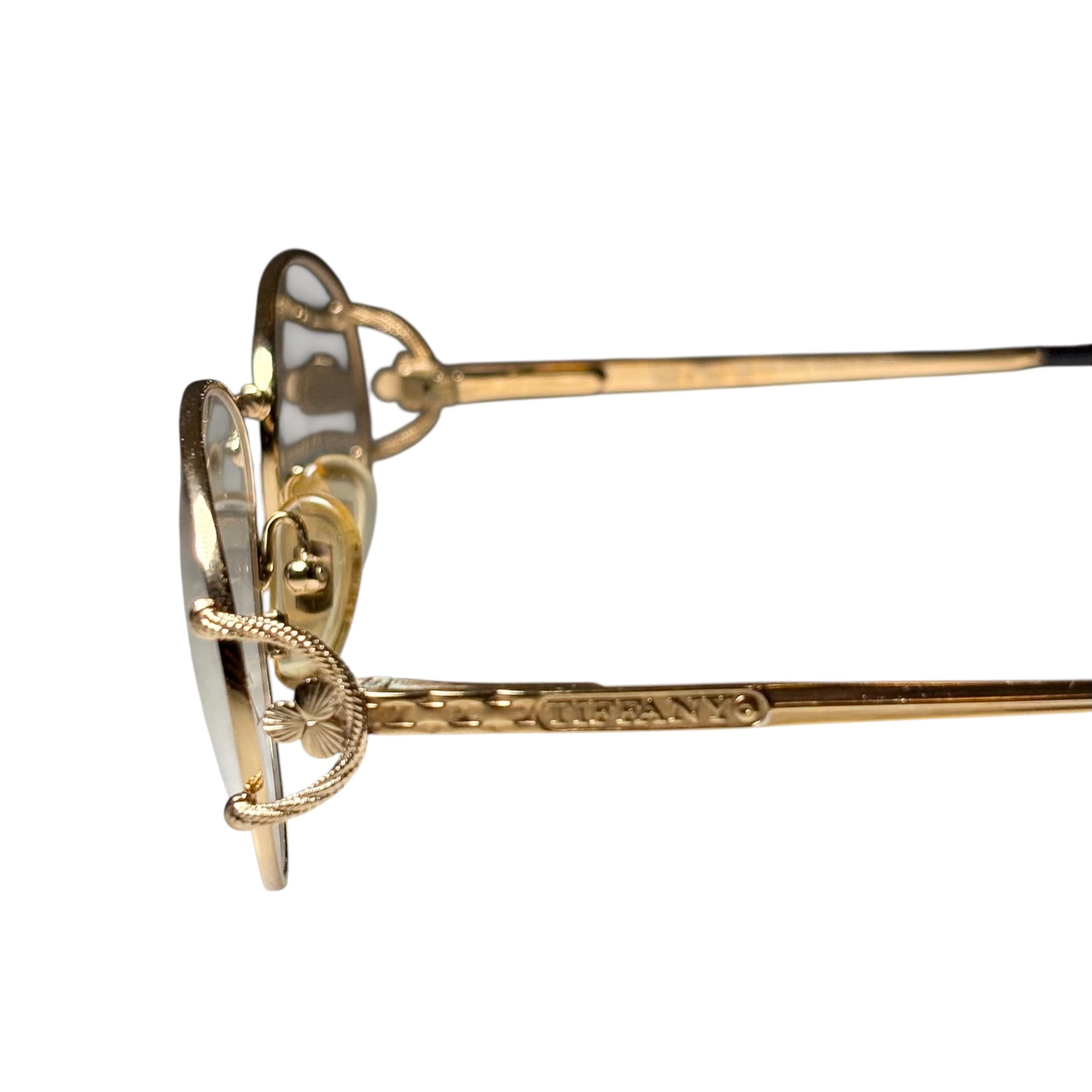 nos) vintage TIFFANY LUNETTES 23k gold plated glasses “T379