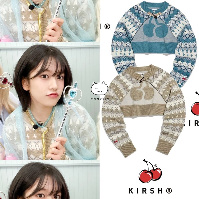 ★IVE アンユジン 着用！！【KIRSH】FAIR ISLE BOLERO KNIT CARDIGAN - 2COLOR