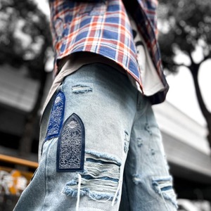 【WHO DECIDES WAR】SIDE PATCH RELAXATION DENIM