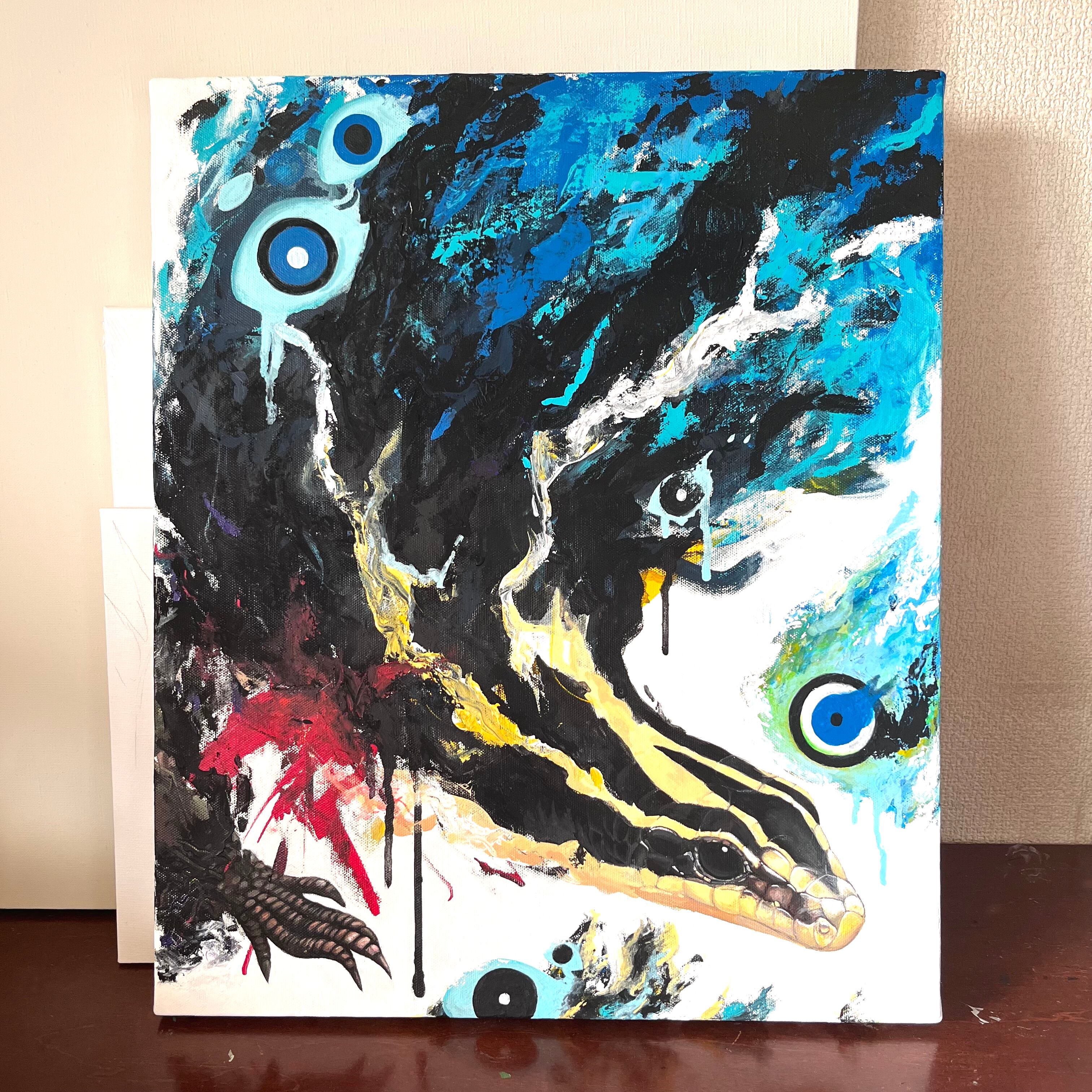 油絵 油彩 油彩画 絵画 絵【海のひまわり畑】B5 | PAY ID
