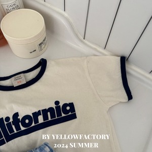 【 yellow factory】カリフォルニアTシャツ 80〜120cm アイボリー240531
