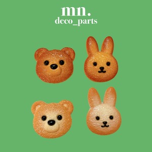 【1つセット】大きめ　デコレーションパーツ　ミニチュア　クッキー　くま　うさぎ