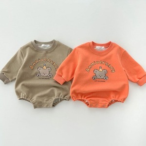 【BABY】韓国風　クマ柄丸襟可愛いロンパース